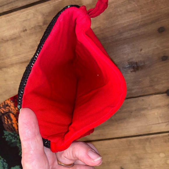 Vintage Needlepoint Christmas Stocking OLD WORLD SANTA - Picture 6 of 7